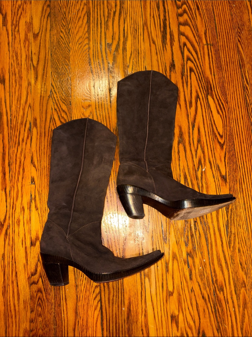 Designer suede western boots